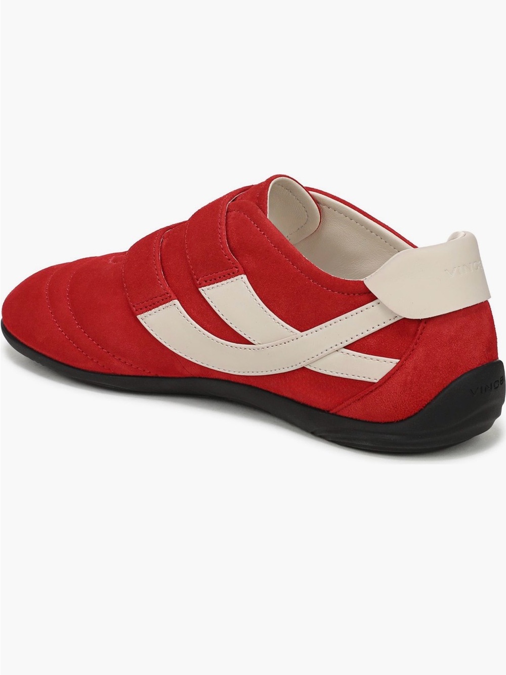 NEW Vince Red Suede Sneakers with Cream Accents